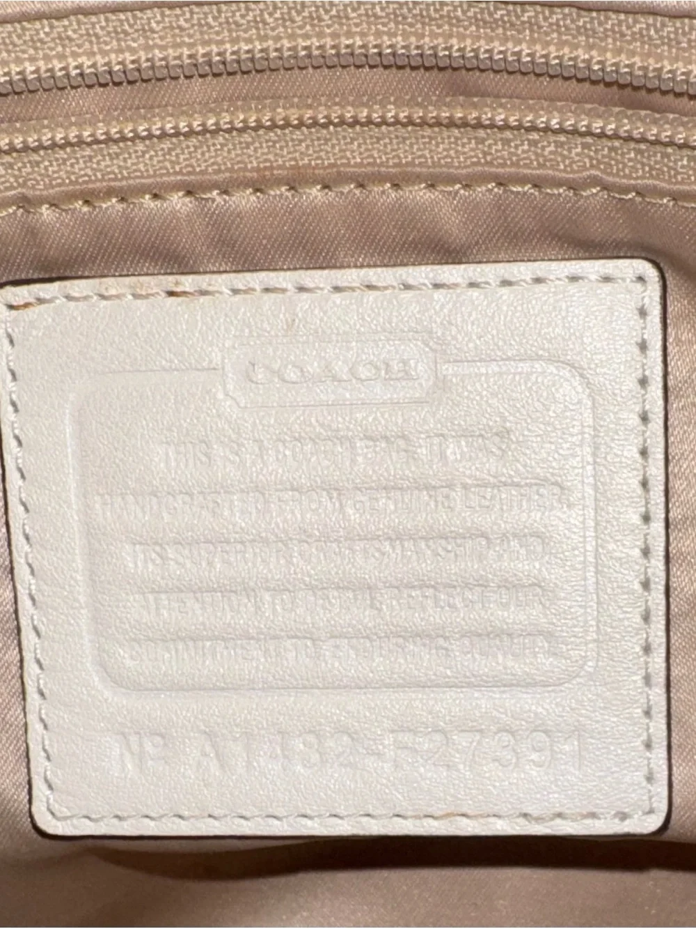 COACH Taylor Eyelet Chalk Leather Tote Satchel 2014 -  #27391 - GUC